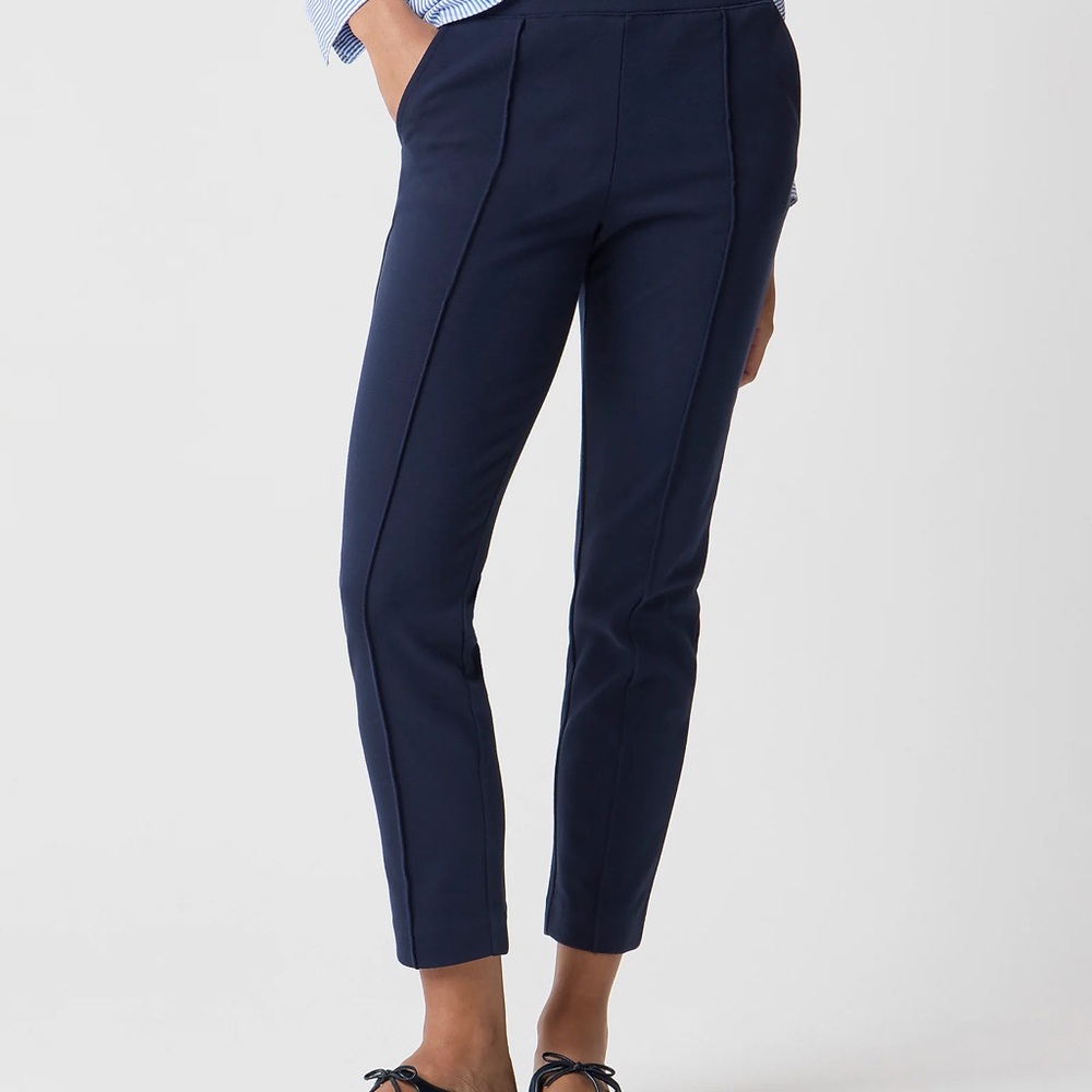J.CREW Pintuck Navy Ankle Pants